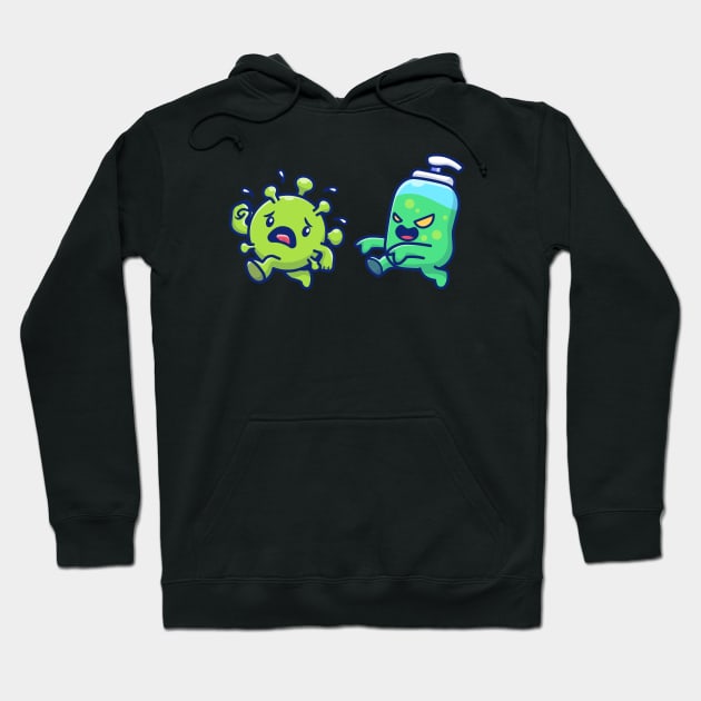 Cute hand sanitizer catch virus cartoon Hoodie by Catalyst Labs